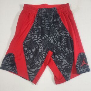 Jordan Dri-Fit Drawstring Basketball Shorts Men's Size S Black Red Training